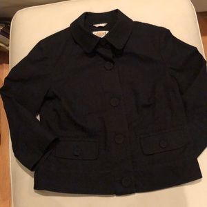 Talbots P6 black cotton jacket w/ bracelet sleeves